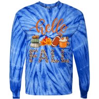 Fall Autumn Seasonal Wear Tis The Season Hello Fall Gift Tie-Dye Long Sleeve Shirt