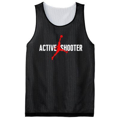 Funny Active Shooter Basketball Lovers Sarcasm Men Women Mesh Reversible Basketball Jersey Tank