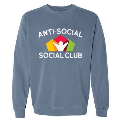 Funny Antisocial Social Club Garment-Dyed Sweatshirt