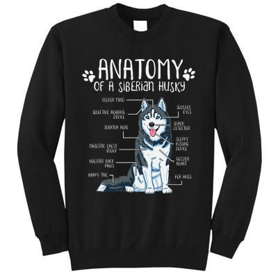 Funny Anatomy Siberian Husky Dog Lover Sweatshirt