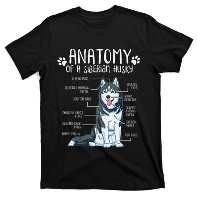 Funny Anatomy Siberian Husky Dog Lover T-Shirt