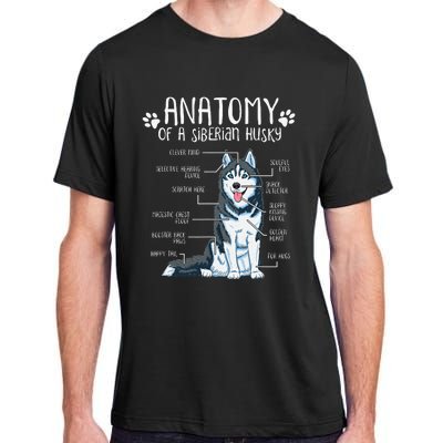 Funny Anatomy Siberian Husky Dog Lover Adult ChromaSoft Performance T-Shirt