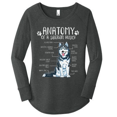 Funny Anatomy Siberian Husky Dog Lover Women's Perfect Tri Tunic Long Sleeve Shirt