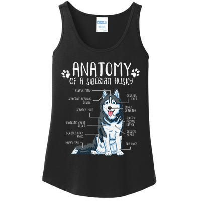 Funny Anatomy Siberian Husky Dog Lover Ladies Essential Tank