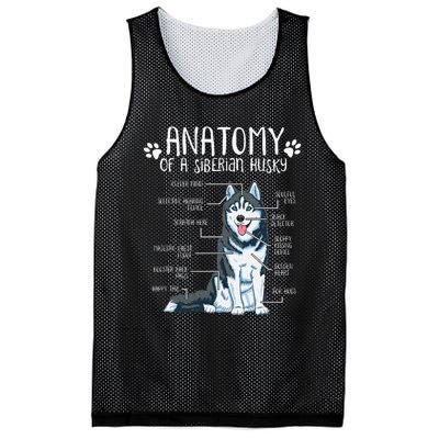 Funny Anatomy Siberian Husky Dog Lover Mesh Reversible Basketball Jersey Tank