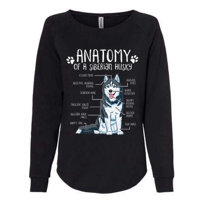 Funny Anatomy Siberian Husky Dog Lover Womens California Wash Sweatshirt