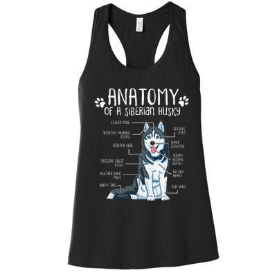 Funny Anatomy Siberian Husky Dog Lover Women's Racerback Tank