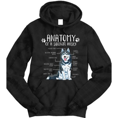 Funny Anatomy Siberian Husky Dog Lover Tie Dye Hoodie