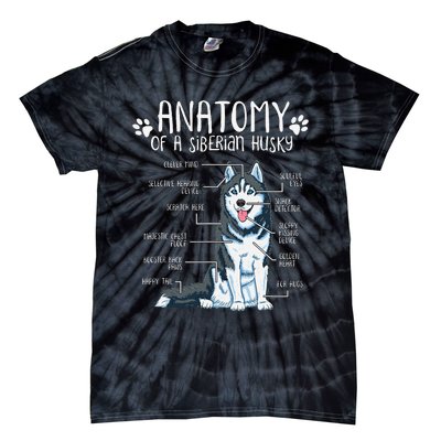 Funny Anatomy Siberian Husky Dog Lover Tie-Dye T-Shirt