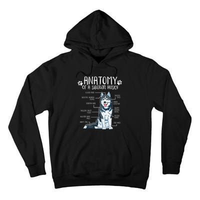 Funny Anatomy Siberian Husky Dog Lover Tall Hoodie