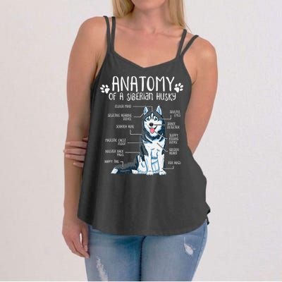 Funny Anatomy Siberian Husky Dog Lover Women's Strappy Tank