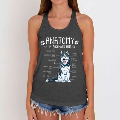 Funny Anatomy Siberian Husky Dog Lover Women's Knotted Racerback Tank