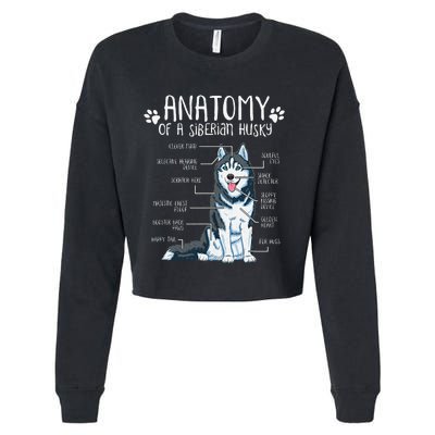 Funny Anatomy Siberian Husky Dog Lover Cropped Pullover Crew