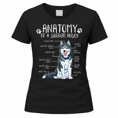 Funny Anatomy Siberian Husky Dog Lover Women's T-Shirt