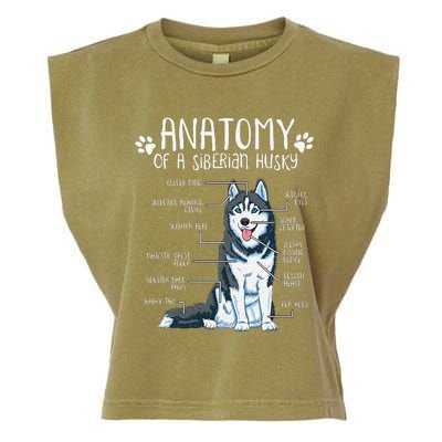 Funny Anatomy Siberian Husky Dog Lover Garment-Dyed Women's Muscle Tee