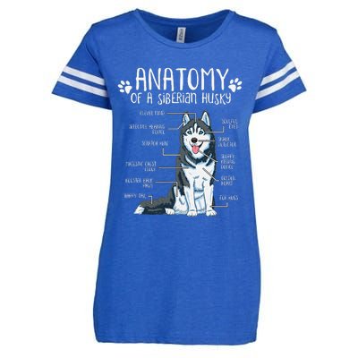 Funny Anatomy Siberian Husky Dog Lover Enza Ladies Jersey Football T-Shirt