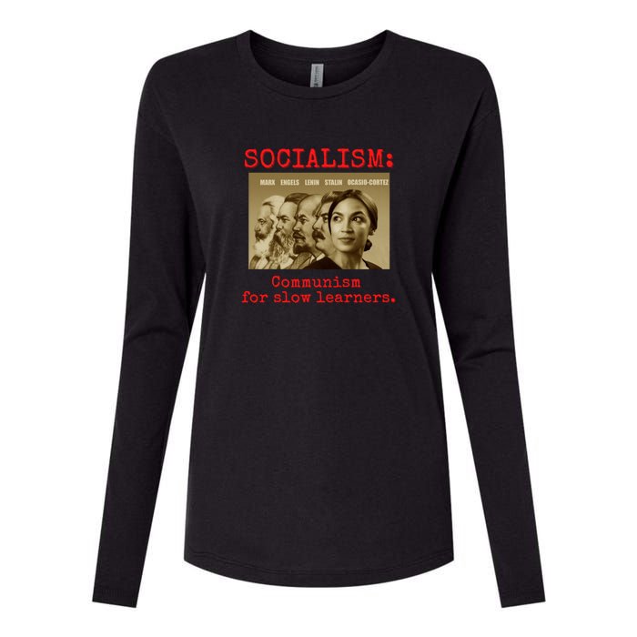 Funny Anti Socialist Conservative Womens Cotton Relaxed Long Sleeve T-Shirt