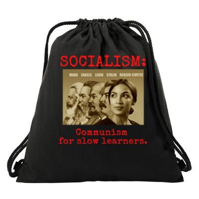 Funny Anti Socialist Conservative Drawstring Bag