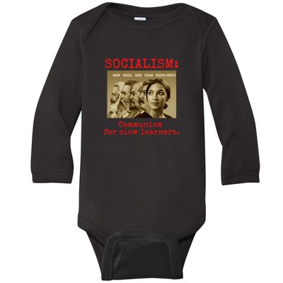 Funny Anti Socialist Conservative Baby Long Sleeve Bodysuit