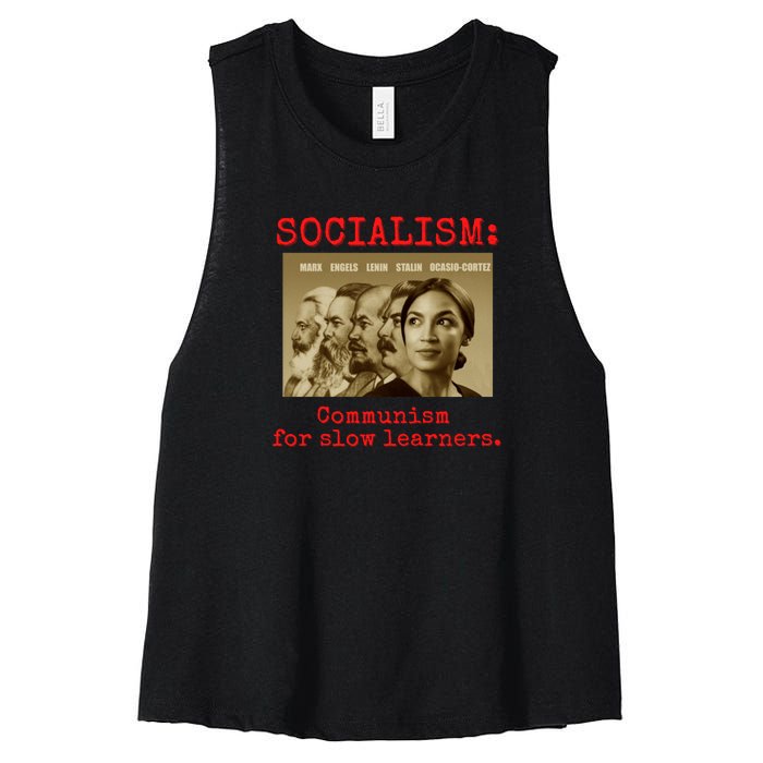 Funny Anti Socialist Conservative Women's Racerback Cropped Tank