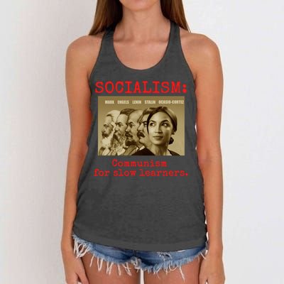 Funny Anti Socialist Conservative Women's Knotted Racerback Tank