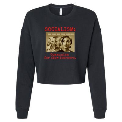 Funny Anti Socialist Conservative Cropped Pullover Crew