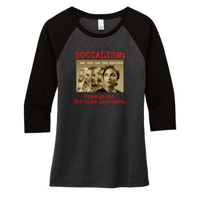 Funny Anti Socialist Conservative Women's Tri-Blend 3/4-Sleeve Raglan Shirt