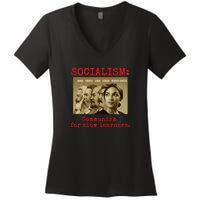 Funny Anti Socialist Conservative Women's V-Neck T-Shirt