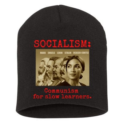 Funny Anti Socialist Conservative Short Acrylic Beanie