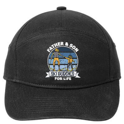 Father And Son Ski Buddies For Life Wintersport Dad Ski Gift 7-Panel Snapback Hat