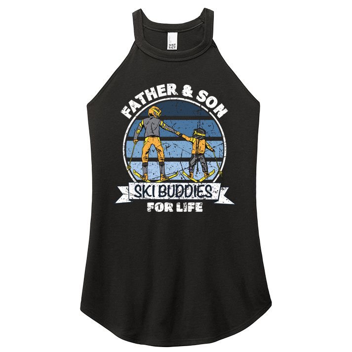 Father And Son Ski Buddies For Life Wintersport Dad Ski Gift Women's Perfect Tri Rocker Tank