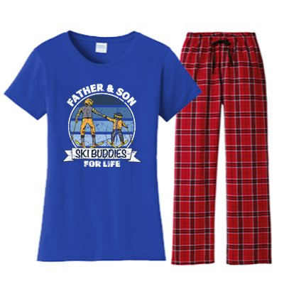 Father And Son Ski Buddies For Life Wintersport Dad Ski Gift Women's Flannel Pajama Set