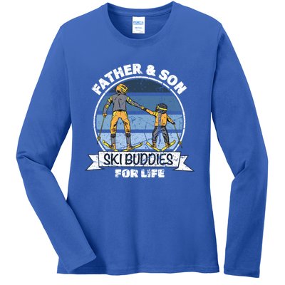 Father And Son Ski Buddies For Life Wintersport Dad Ski Gift Ladies Long Sleeve Shirt