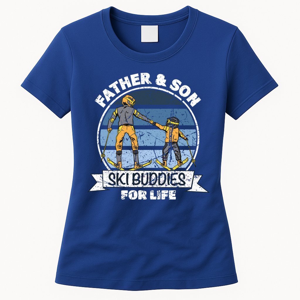 Father And Son Ski Buddies For Life Wintersport Dad Ski Gift Womens T-Shirt