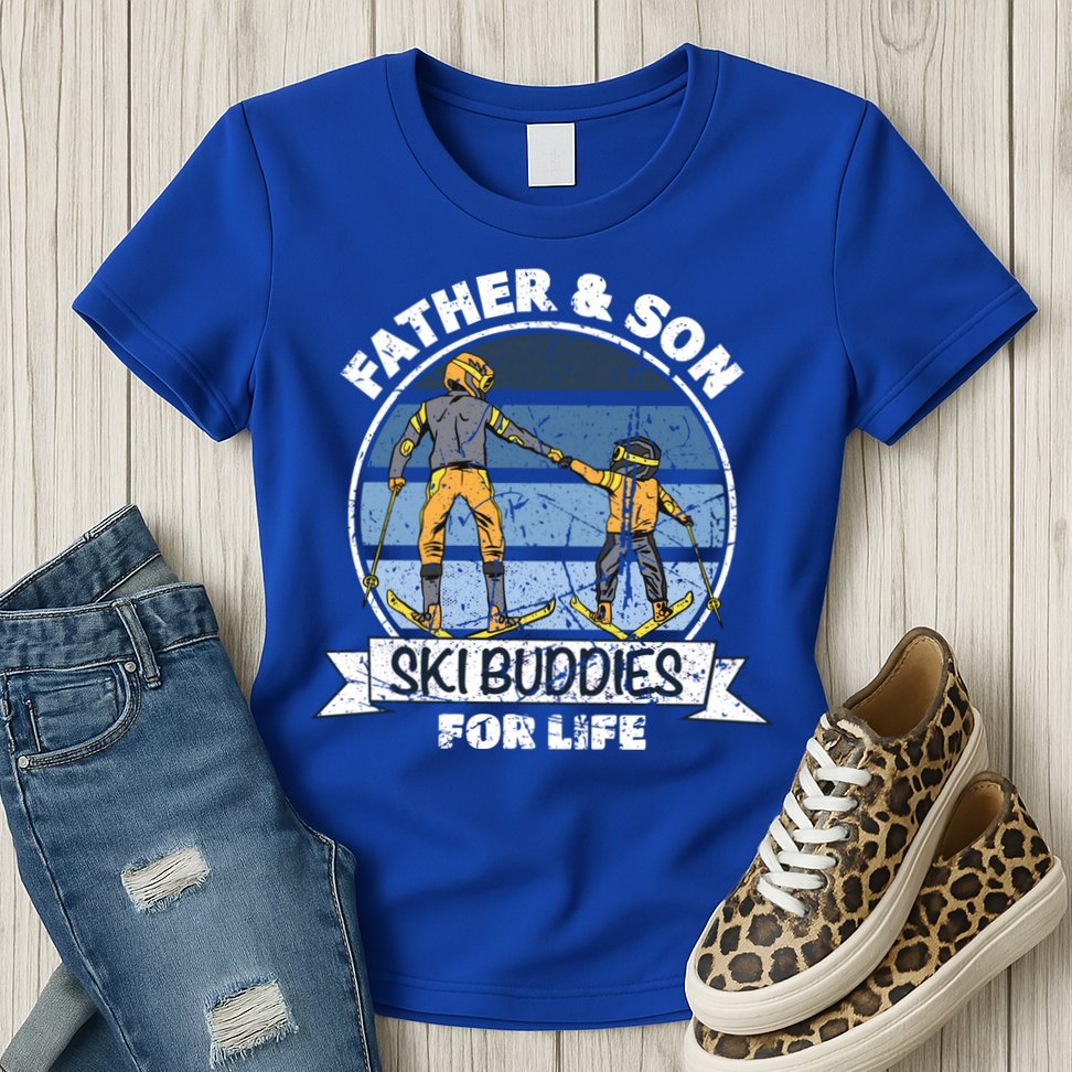 Father And Son Ski Buddies For Life Wintersport Dad Ski Gift Womens T-Shirt