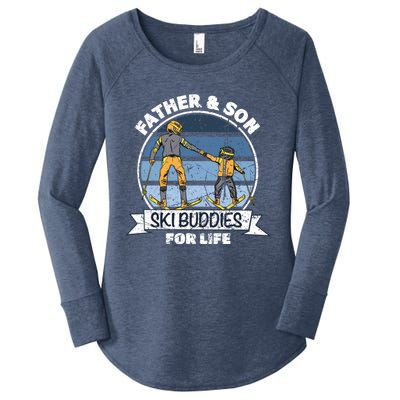 Father And Son Ski Buddies For Life Wintersport Dad Ski Gift Women's Perfect Tri Tunic Long Sleeve Shirt