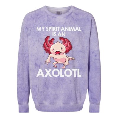 Funny Axolotl Spirit Animal Biology Zookeeper  Colorblast Crewneck Sweatshirt