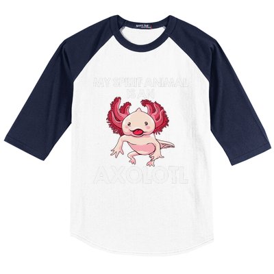 Funny Axolotl Spirit Animal Biology Zookeeper  Baseball Sleeve Shirt