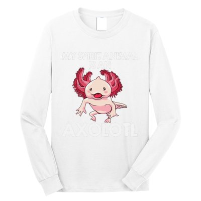 Funny Axolotl Spirit Animal Biology Zookeeper  Long Sleeve Shirt