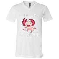 Funny Axolotl Spirit Animal Biology Zookeeper  V-Neck T-Shirt