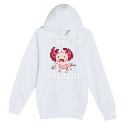 Funny Axolotl Spirit Animal Biology Zookeeper  Premium Pullover Hoodie