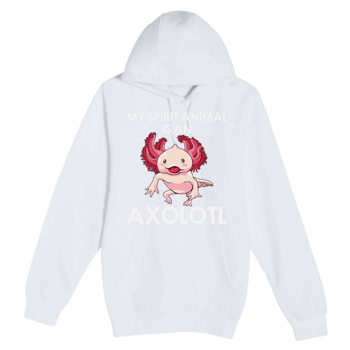 Funny Axolotl Spirit Animal Biology Zookeeper  Premium Pullover Hoodie