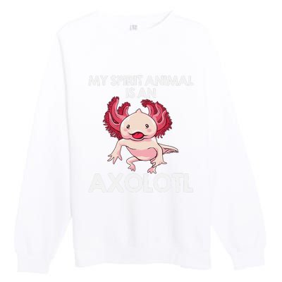 Funny Axolotl Spirit Animal Biology Zookeeper  Premium Crewneck Sweatshirt