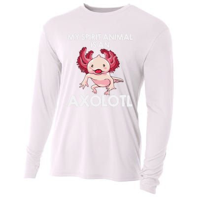 Funny Axolotl Spirit Animal Biology Zookeeper  Cooling Performance Long Sleeve Crew