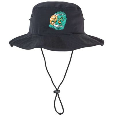 Funny Aliens Surfing On The Beach Holiday Bucket Hat