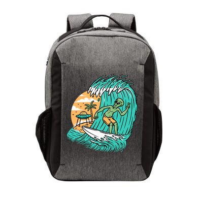 Funny Aliens Surfing On The Beach Holiday Vector Backpack