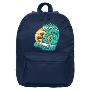 Funny Aliens Surfing On The Beach Holiday 16 in Basic Backpack