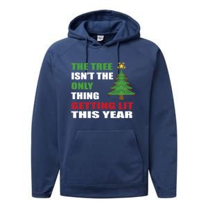 Funny Adult Saying For Christmas Tree Performance Fleece Hoodie