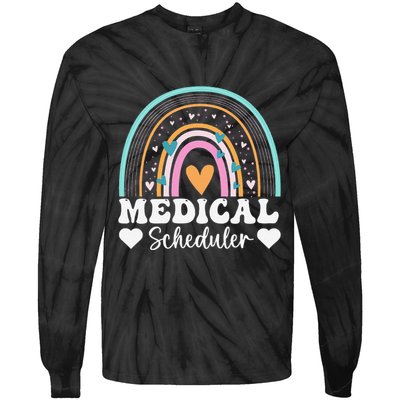 Funny Assistant Scheduler Application Day Medical Scheduler Tie-Dye Long Sleeve Shirt