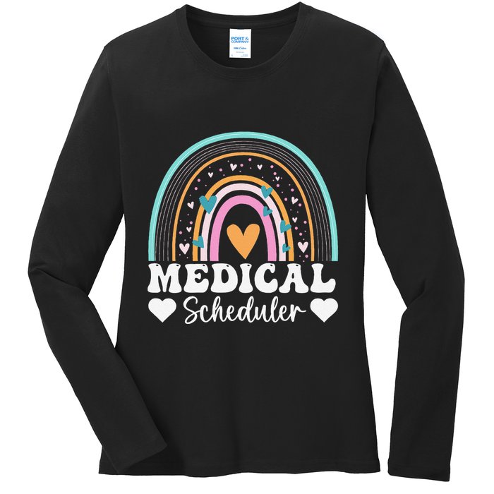 Funny Assistant Scheduler Application Day Medical Scheduler Ladies Long Sleeve Shirt